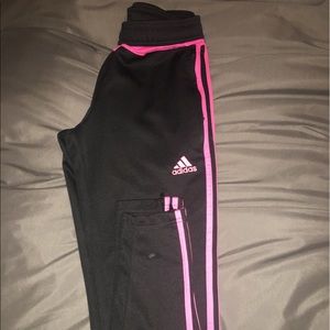 Pink Adidas soccer pants